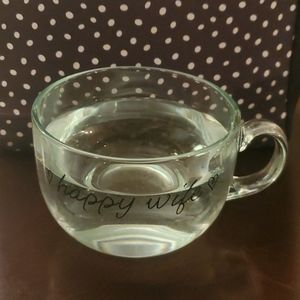 ❤ Large Glass Mug Set - Happy Wife, Happy Life